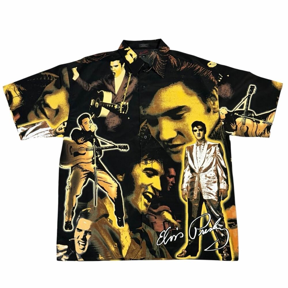 Elvis Presley Graphic T-Shirt Men’s XL Black Vintage Style Rockabilly Band Tee
